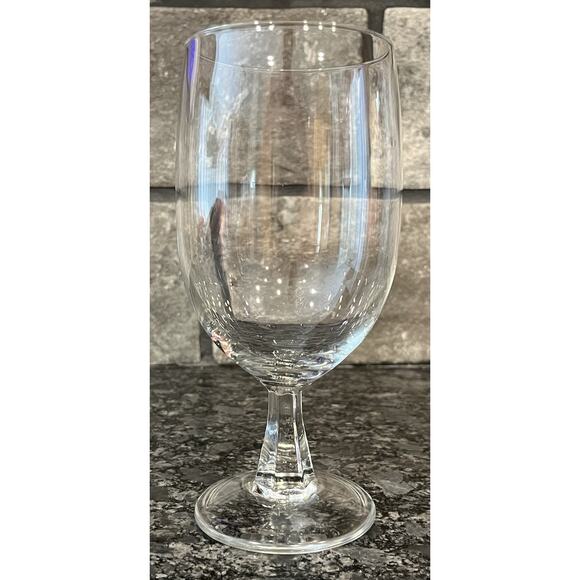 6 Clear Crystal Wine Goblets Water Glasses Hexagonal Stem 7” - Picture 3 of 7